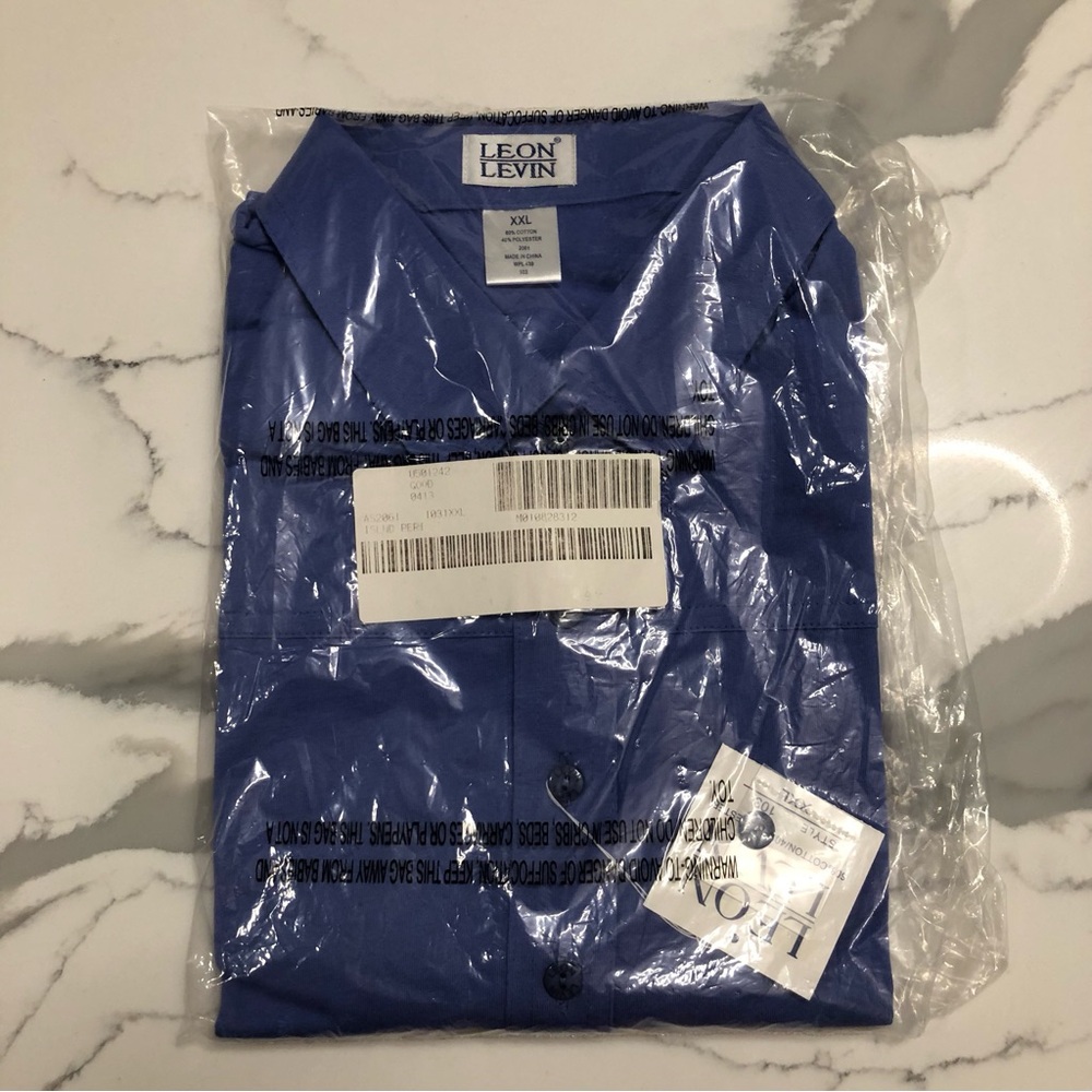 NWT Leon Levin Women's Islnd Peri Classic Short Sleeve Polo Shirt XXL